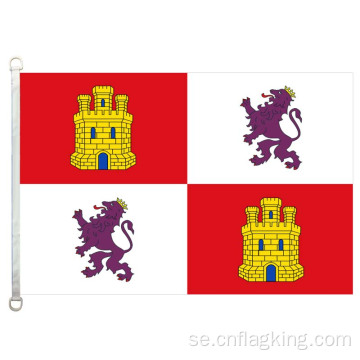 Kastilien och León flagga 100% polyster 90 * 150 cm